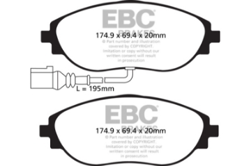 Picture of EBC 12+ Volkswagen CC 3-6 Ultimax2 Front Brake Pads