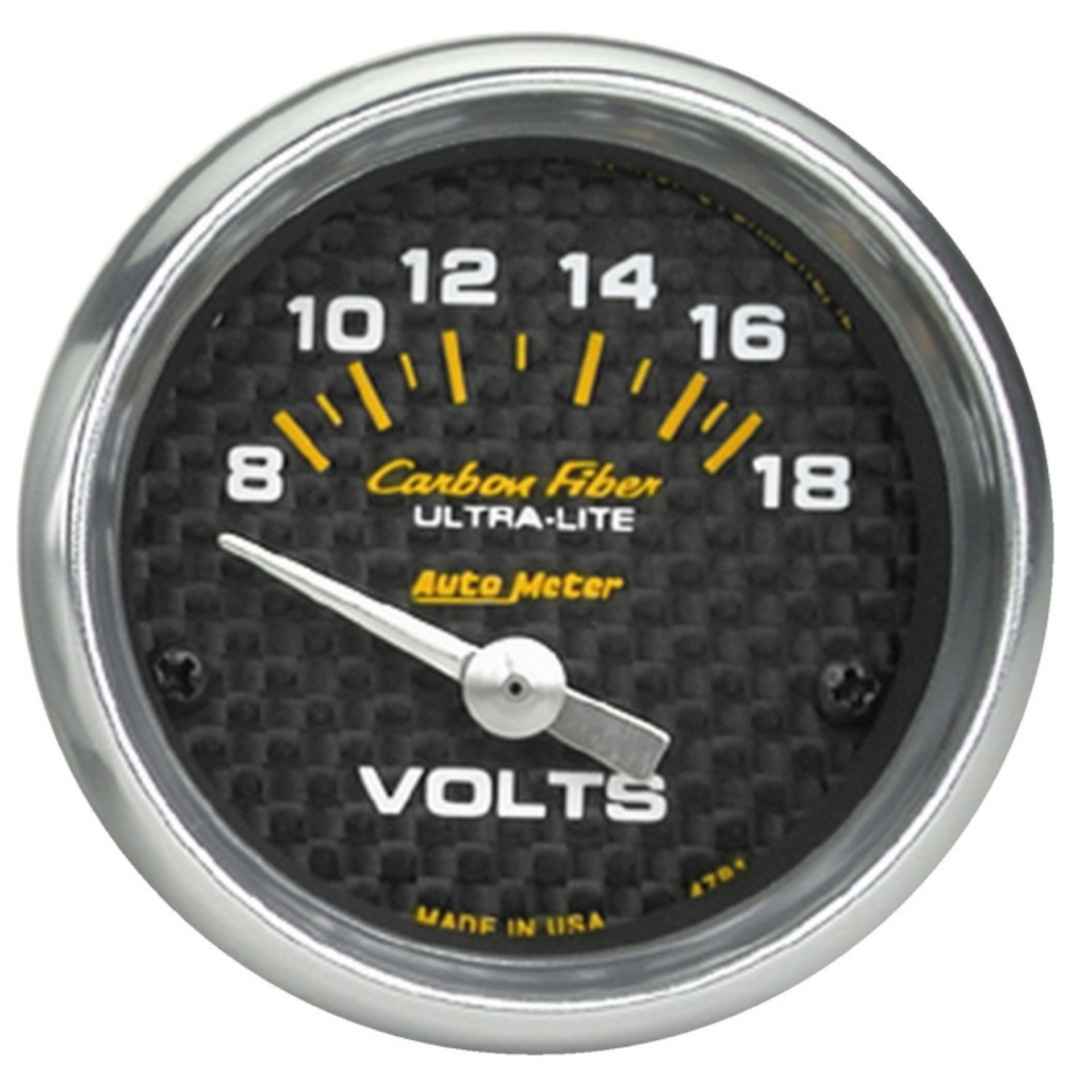 Picture of Autometer Carbon Fiber 52mm 8-18 Volt Electronic Volt meter