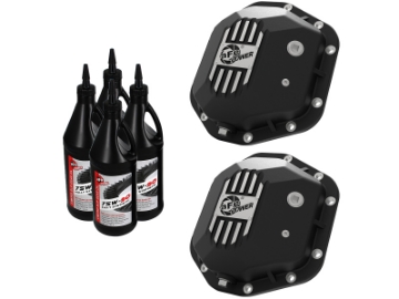 Picture of aFe Power Pro Series Dana 44 Front & Rear Diff Cover Black w- Mach Fins 97-18 Jeep Wrangler TJ-JK