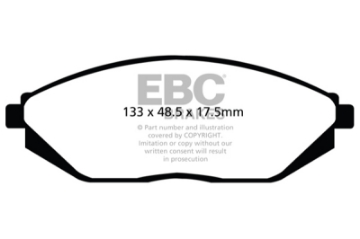 Picture of EBC 12-16 Chevrolet Spark 1-2 Mexico Ultimax2 Front Brake Pads
