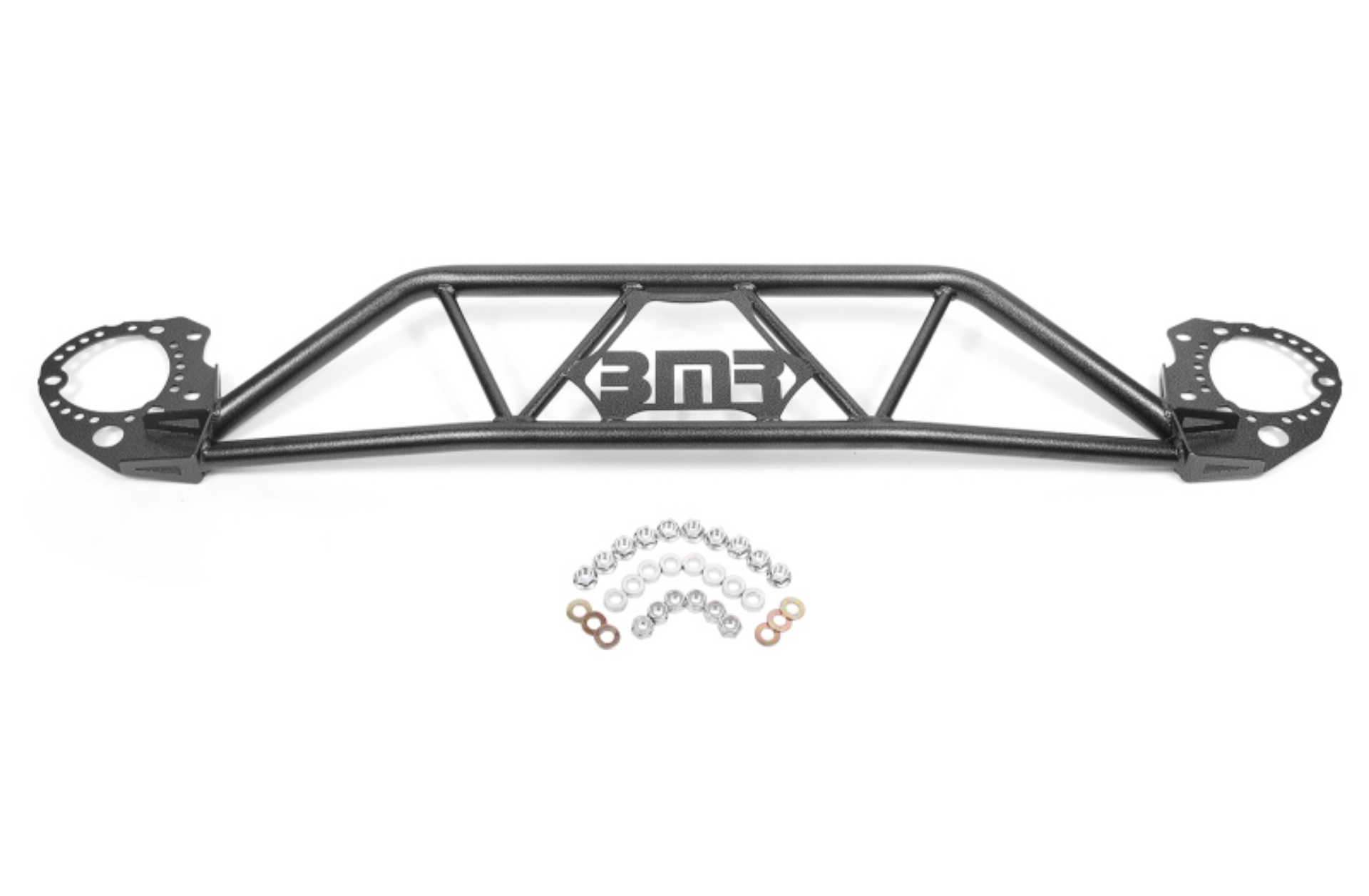 Picture of BMR 15-20 Ford Mustang Front Twin Tube Design Strut Tower Brace - Black Hammertone