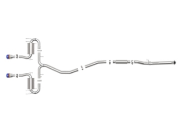 Picture of aFe Takeda 3in 304 SS Cat-Back Exhaust System w-Blue Flame Tips 17-20 Honda Civic Sport L4-1-5L t