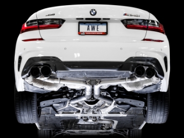 Picture of AWE Tuning 2019+ BMW M340i G20 Track Edition Exhaust - Quad Diamond Black Tips