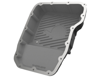 Picture of aFe Transmission Pan Black w- Machined Fins 13-19 Dodge Diesel Trucks L6-6-7L td