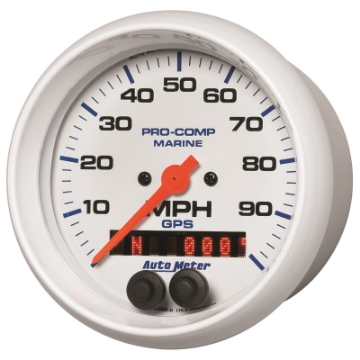 Picture of Autometer Gauge GPS Speedometer 3-3-8in 100 MPH Marine White Gauge