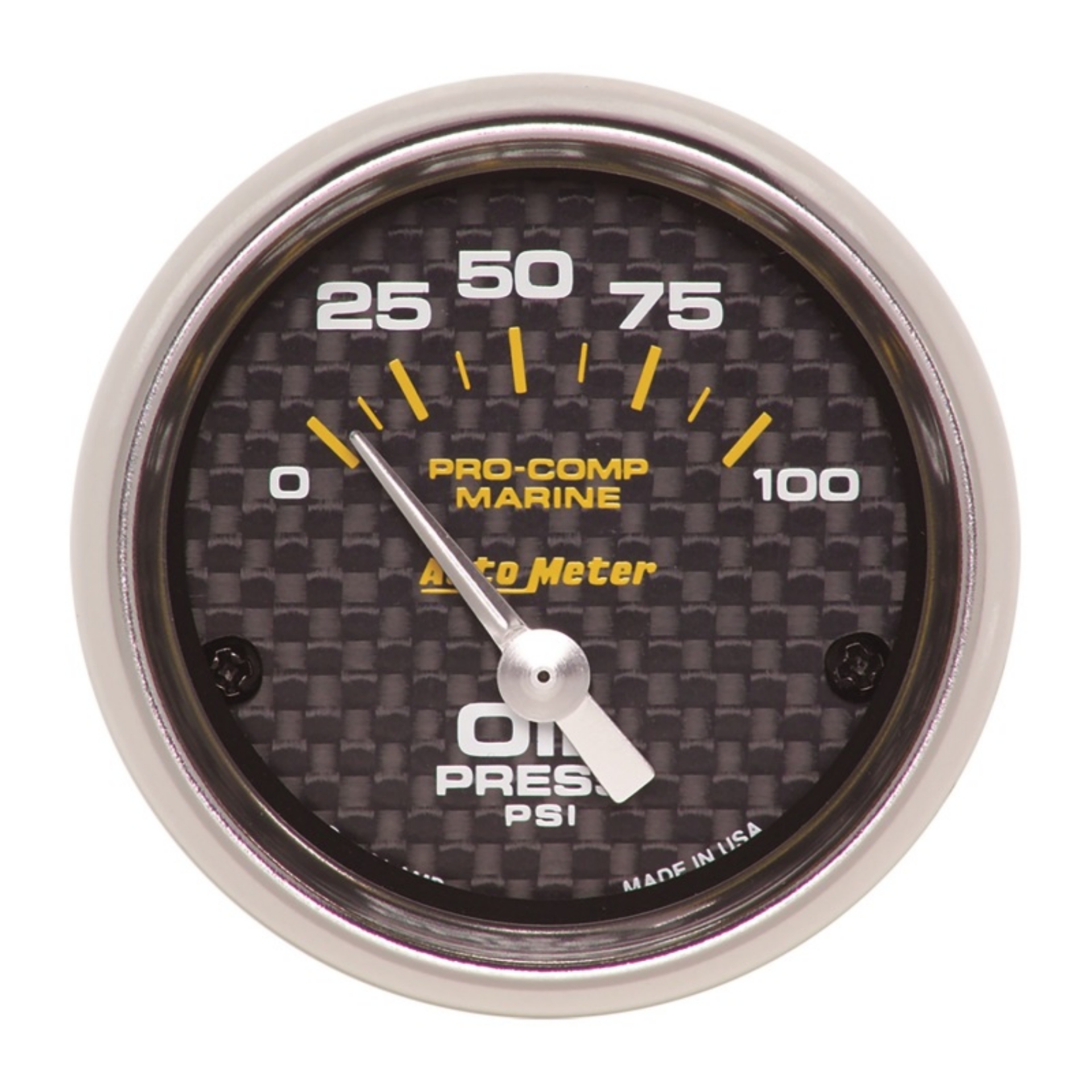 Picture of Autometer Marine Carbon Fiber 2-1-16in 100PSI Electric Oil Pressure Gauge