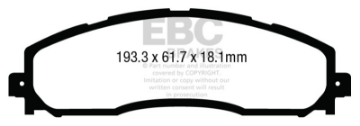 Picture of EBC 13+ Ford F250 inc Super Duty 6-2 2WD Ultimax2 Rear Brake Pads