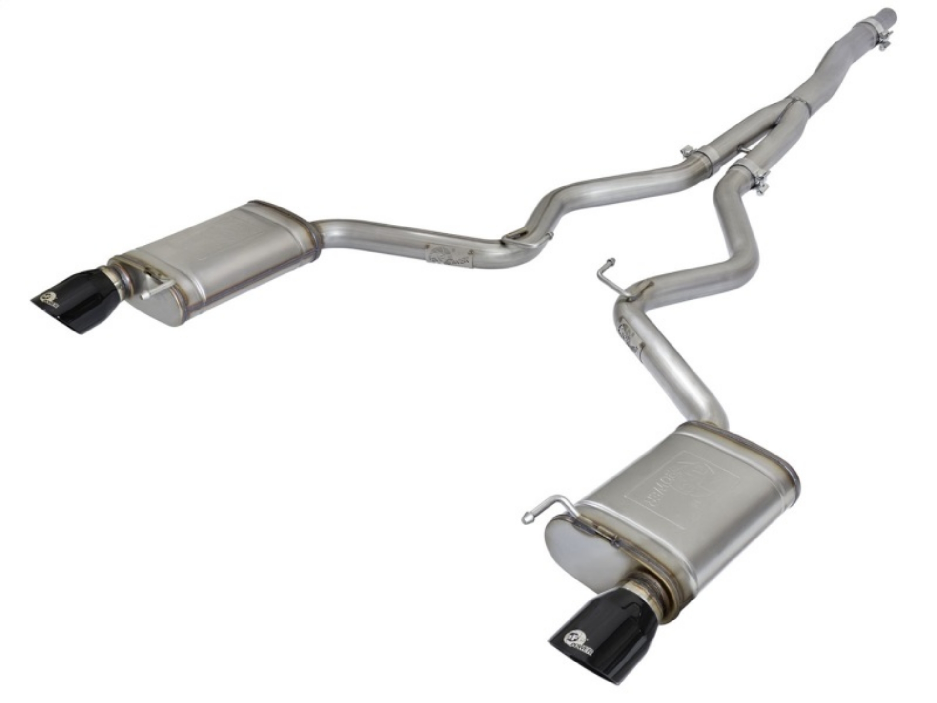 Picture of aFe MACHForce XP Exhausts Cat-Back SS-304 EXH w- Black Tips 15-16 Ford Mustang EcoBoost 2-3L t