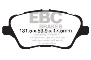 Picture of EBC 13+ Ford Fiesta 1-6 Turbo ST Ultimax2 Front Brake Pads