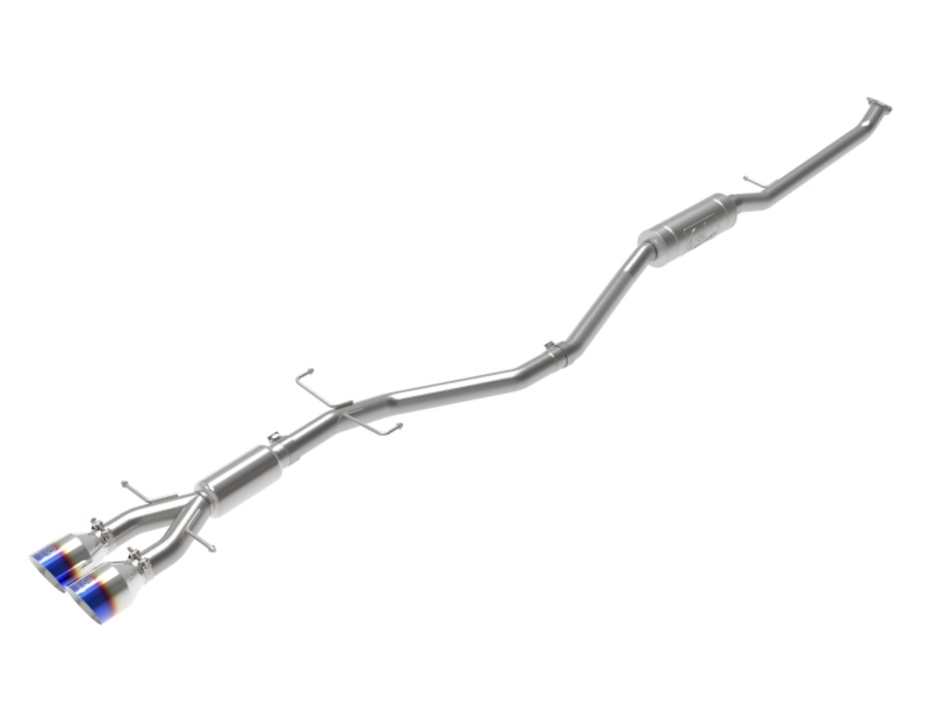 Picture of aFe Takeda 2-5in 304 SS Cat-Back Exhaust System w- Blue Tips 17-20 Honda Civic Si Sedan I4 1-5L