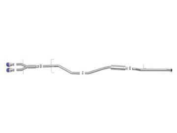 Picture of aFe Takeda 2-5in 304 SS Cat-Back Exhaust System w- Blue Tips 17-20 Honda Civic Si Sedan I4 1-5L