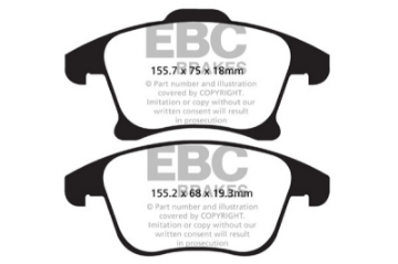 Picture of EBC 13+ Ford Fusion 1-6 Turbo Ultimax2 Front Brake Pads