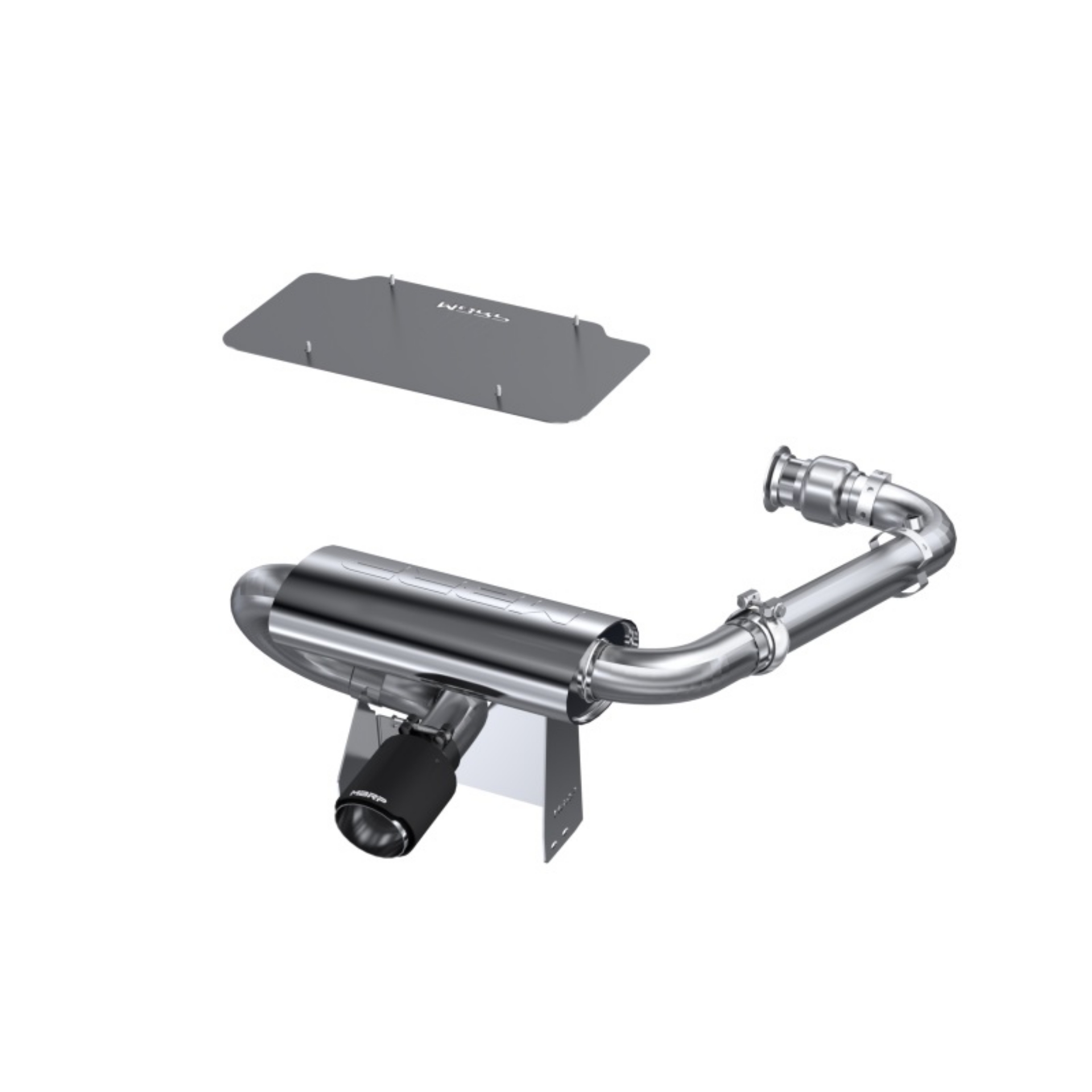 Picture of MBRP 17-21 Can-Am Maverick Turbo-Turbo R 2-5in Perf Series Chamber Oval Turbo Back Exhaust C-F Tip
