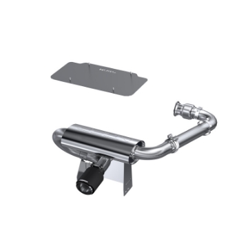 Picture of MBRP 17-21 Can-Am Maverick Turbo-Turbo R 2-5in Perf Series Chamber Oval Turbo Back Exhaust C-F Tip
