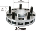 Picture of Project Kics 30mm Thick 12x1-25 5x139-7 4WD Wide Tread Spacers