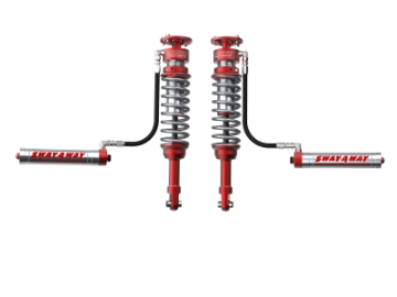 Picture of aFe Sway-A-Way 10-14 F150-Raptor 6-2L 3-0 Front Coilover Kit w- Remote Reservoirs and Compr Adjuster