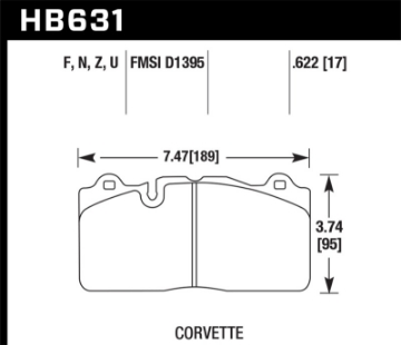 Picture of Hawk 09-11 Corvette Z06-09-13 0ZR-1 w-Carbon Ceramic Brakes & Iron Rotors Front HPS 5-0 Brake Pads