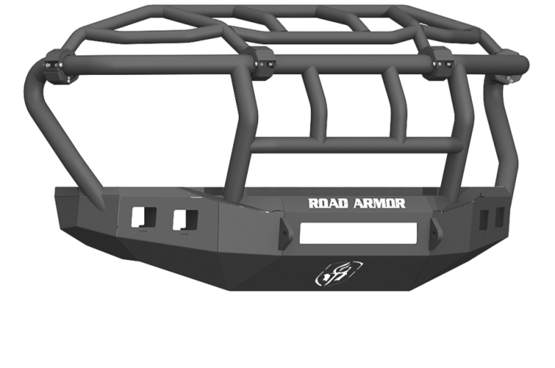 Picture of Road Armor 17-20 Ford F-250 Stealth Wide Fender Flare Front Bumper w-Intimidator Guard - Tex Blk