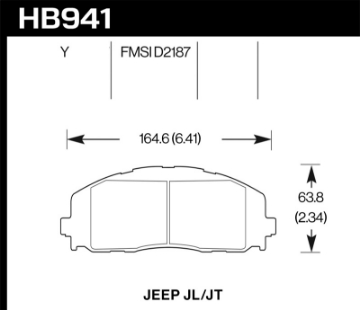 Picture of Hawk 2018 Jeep Wrangler Rubicon LTS Street Front Brake Pads