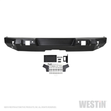 Picture of Westin 18-19 Jeep Wrangler JL WJ2 Rear Bumper w- Sensors Excl- Wrangler JK - Textured Black