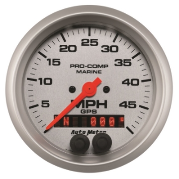 Picture of Autometer Marine Silver Ultra-Lite 3-3-8in 50MPH GPS Speedometer Gauge