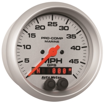 Picture of Autometer Marine Silver Ultra-Lite 3-3-8in 50MPH GPS Speedometer Gauge