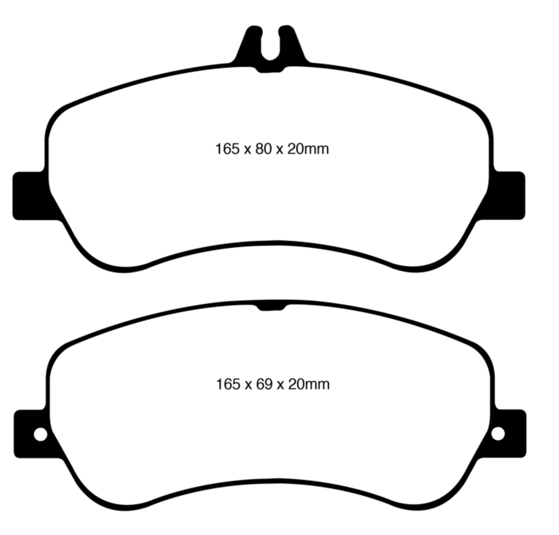 Picture of EBC 13-16 Mercedes-Benz GLK250 2-1 Twin TD Yellowstuff Front Brake Pads