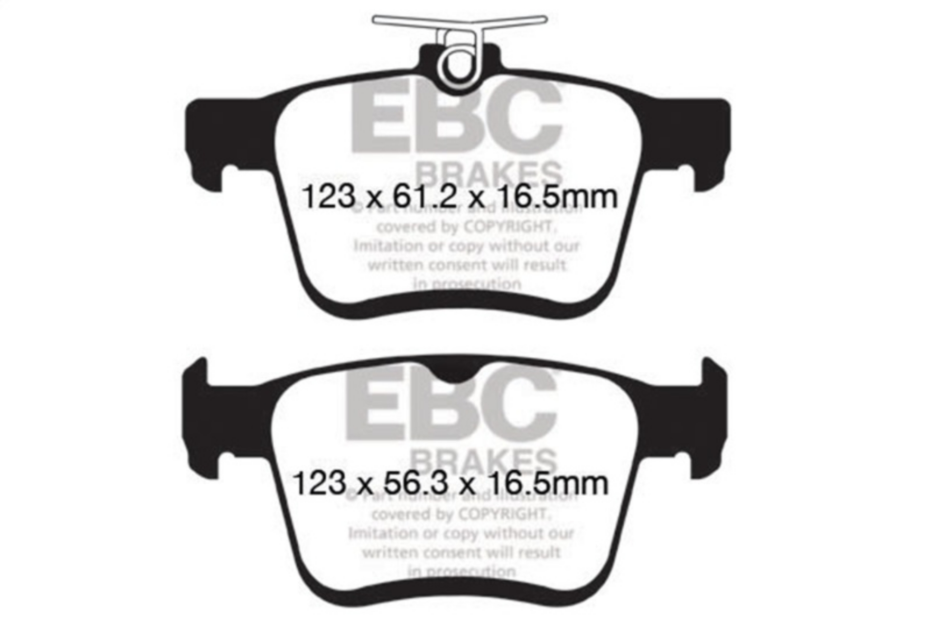 Picture of EBC 2014+ Audi A3 1-8 Turbo w-Electronic Parking Brake Yellowstuff Rear Brake Pads
