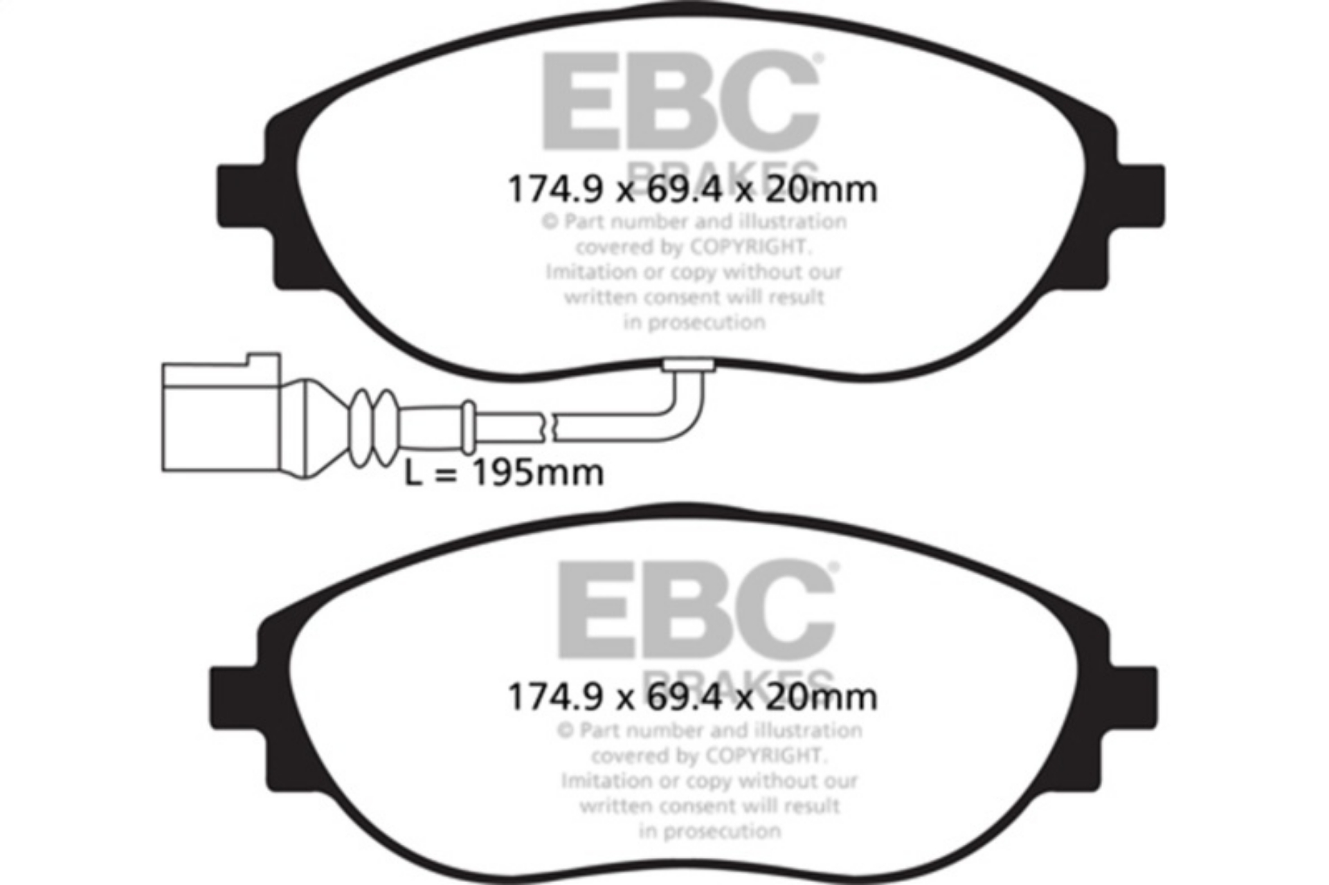 Picture of EBC 14-20 Audi S3 2-0 Turbo Yellowstuff Front Brake Pads
