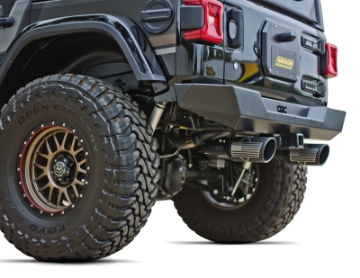 Picture of Gibson 07-17 Jeep Wrangler Sport 3-6L 2-5in Patriot Skull Series Cat-Back Dual Exhaust - Blk Ceramic