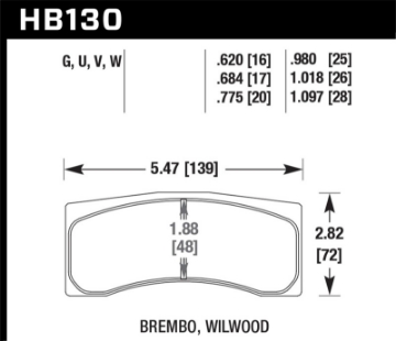 Picture of Hawk DTC-50 Alcon 20mm Race Brake Pads