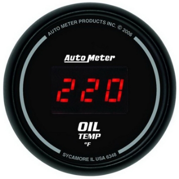 Picture of Autometer Black 0-400F Digital Oil Temp Gauge
