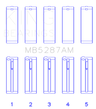 Picture of King Engine Bearings Toyota 1ZZ-FE Size -25 Main Bearing Set