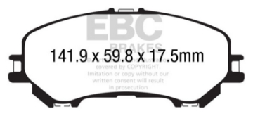 Picture of EBC 14+ Nissan Rogue 2-5 2 row seating Ultimax2 Front Brake Pads