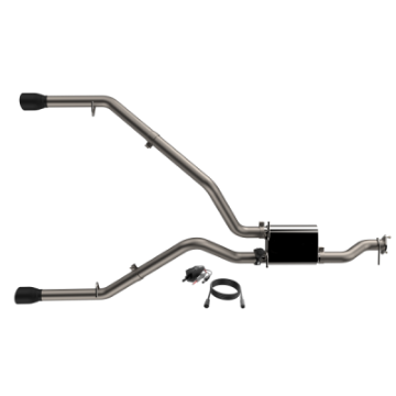 Picture of 2019-2024 Ram 1500 QTP Screamer Split Rear Exit Cat Back Black Tips