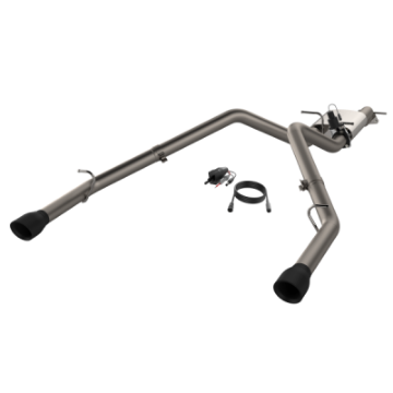 Picture of 2019-2024 Ram 1500 QTP Screamer Split Rear Exit Cat Back Black Tips