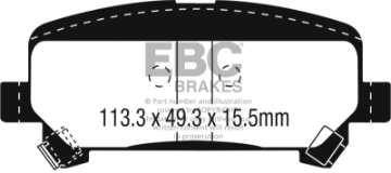 Picture of EBC 15+ Chevrolet Colorado 2-5 Ultimax2 Rear Brake Pads