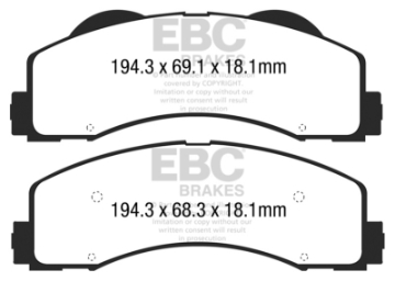 Picture of EBC 15+ Ford F150 2-7 Twin Turbo 2WD Ultimax2 Front Brake Pads