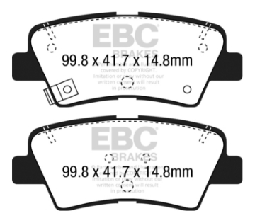 Picture of EBC 15+ Hyundai Sonata 1-6 Turbo Elec Park Brake Ultimax2 Rear Brake Pads