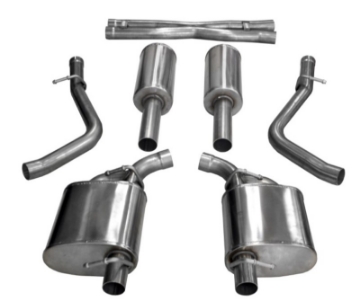 Picture of Corsa 2015-2023 Dodge Challenger 3-6L 2-5in Cat-Back Dual Rear Exit re-uses stock exhaust bezel