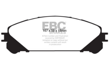 Picture of EBC 15+ Lexus NX200t 2-0 Turbo Ultimax2 Front Brake Pads