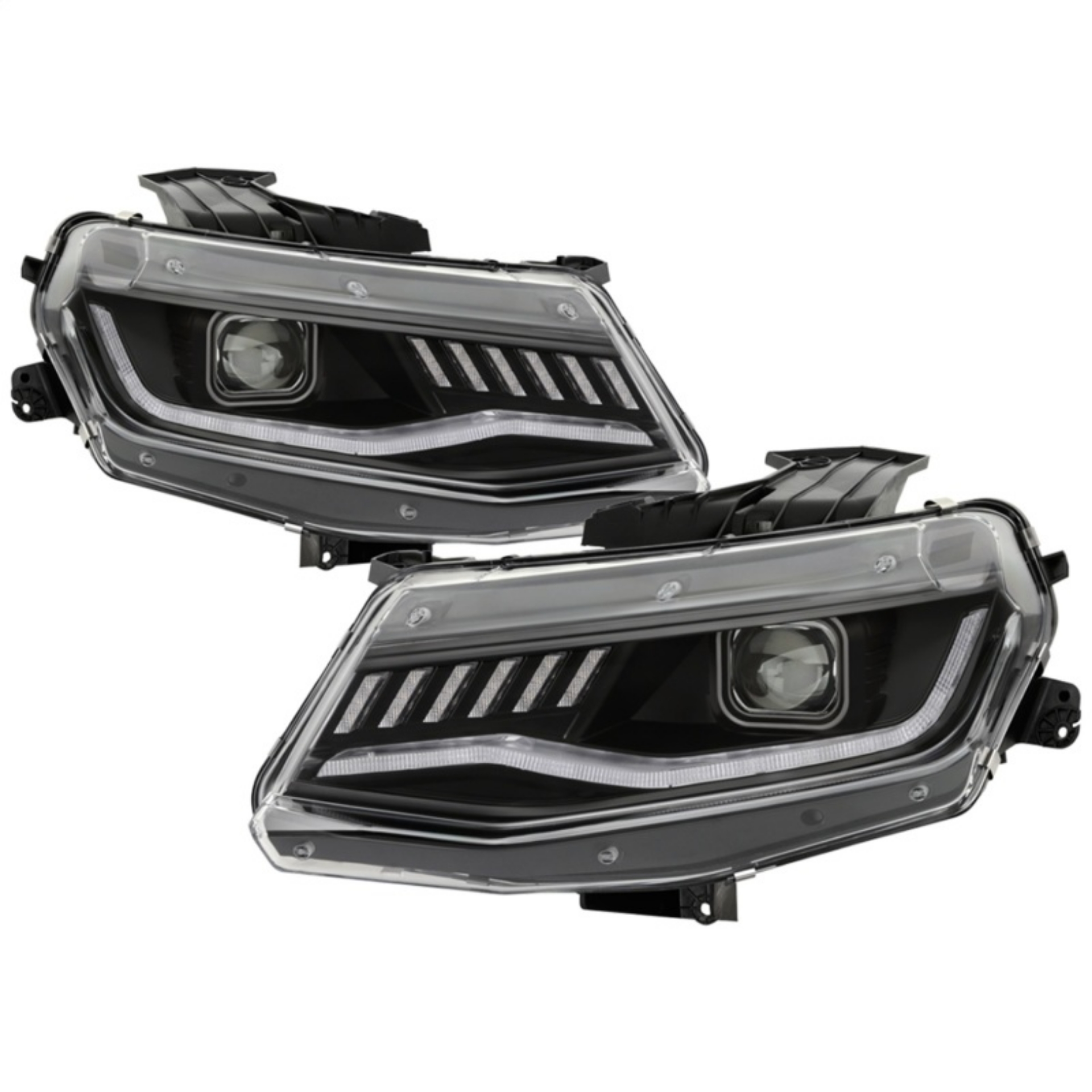 Picture of Spyder Chevy Camaro 16-18 HID Model Full LED Headlights Black PRO-YD-CCAM16HIDAP-SEQ-BK