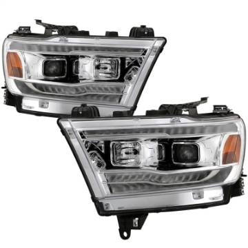 Picture of Spyder Dodge Ram 19-20 Halogen Model Projector Headlights Chrome PRO-YD-DR19HALSI-SEQ-C