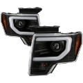 Picture of Spyder Ford F150 09-14 Halogen Light Bar Projector Headlights Black PRO-YD-FF15009PL-BK