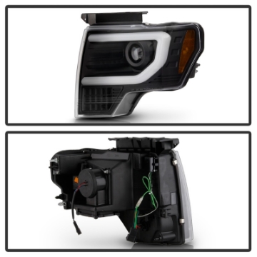 Picture of Spyder Ford F150 13-14 Xenon Model Only Light Bar Projector Headlights Blk PRO-YD-FF15013PL-SEQ-BK