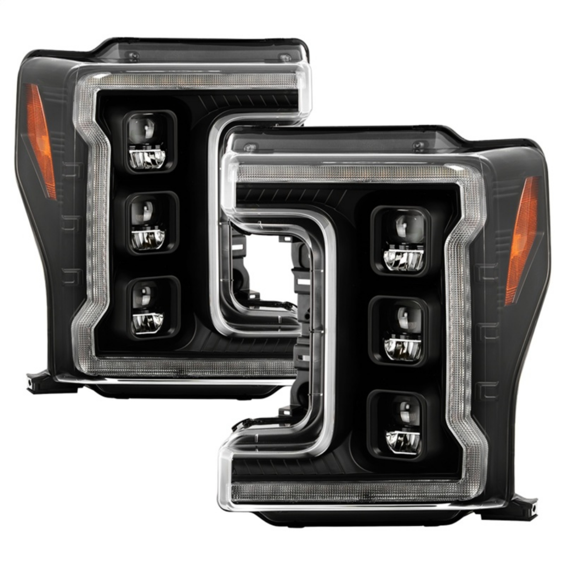 Picture of Spyder Ford F-250-F-350-F450 17-18 Full LED Headlights Chrome PRO-YD-FS17HALAP-SEQ-BK