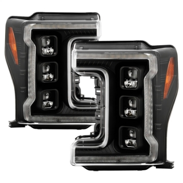 Picture of Spyder Ford F-250-F-350-F450 17-18 Full LED Headlights Chrome PRO-YD-FS17HALAP-SEQ-BK