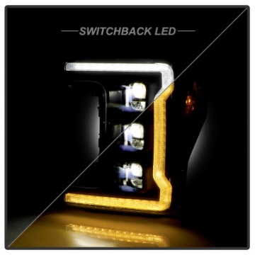 Picture of Spyder Ford F-250-F-350-F450 17-18 Full LED Headlights Chrome PRO-YD-FS17HALAP-SEQ-BK
