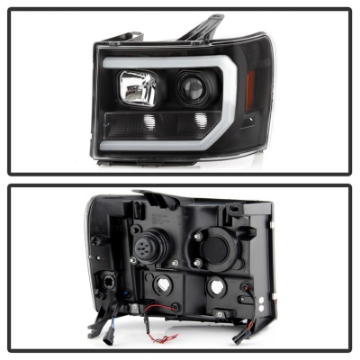 Picture of Spyder GMC Sierra 1500-2500-3500 07-13 Denali 08-13 LED Headlights Blk PRO-YD-GS07V2PL-BK