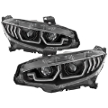Picture of Spyder Honda Civic 16-18 2DR-4DR-Hatchback Headlight Black PRO-YD-HC16PL-SEQ-BK
